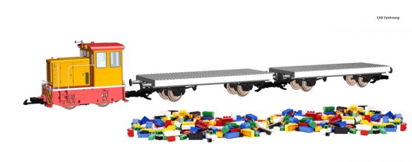 G-Start Set Güterzug "Klemmbausteinwagen" R/C / piko37155