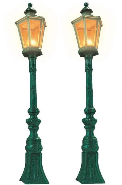 2 Oldtimer-Straßenlampen, grün
