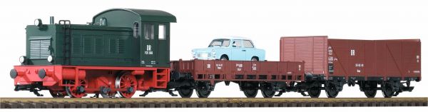 G-Start Set V 20 + 2 Güterwagen DR mit Sound / piko 37121