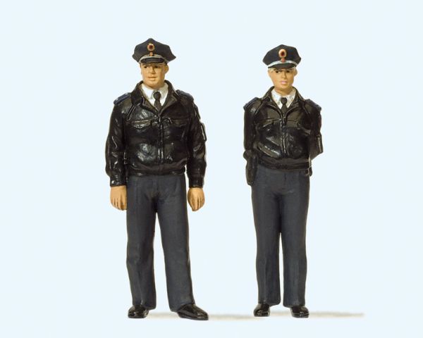 Polizisten stehend. Blaue Uni / preiser 44909