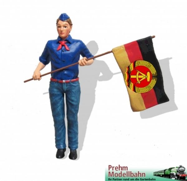 DDR FDJler Junge mit Fahne / prehm 500152