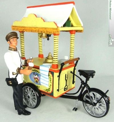 Eisfahrrad mit Verkäufer Set ,Kunststoff-Figur